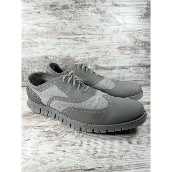 Men\'s Cole Haan ZeroGrand No Stitch Wingtip Oxfords Gray Sz 13M Great Shape! main image 6